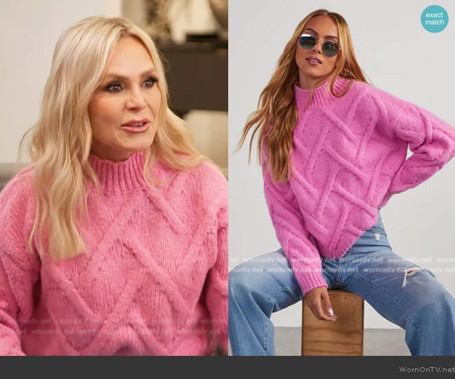 Vici Joan Cable Knit Sweater worn by Tamra Judge on The Real Housewives of Orange County