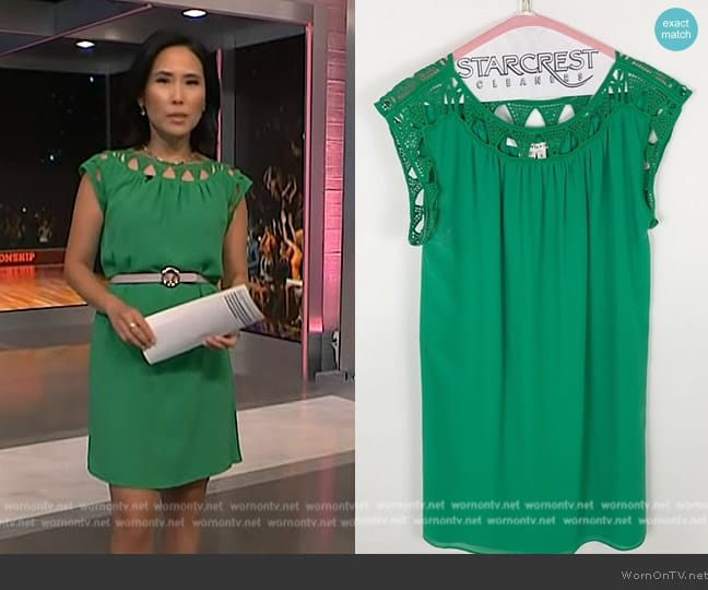 by Max Studio Green Shift Dress worn by Vicky Nguyen on NBC News Daily