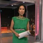 Vicky’s green embroidered shift dress on NBC News Daily