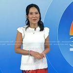 Vicky's white eyelet top and floral pants on Today
