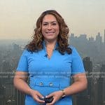 Violeta’s blue belted flare dress on NBC News Daily