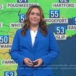 Violeta’s blue blazer and pant suit on NBC News Daily