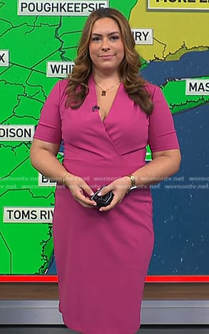 Violeta Yas’ pink surplice dress on NBC News Daily