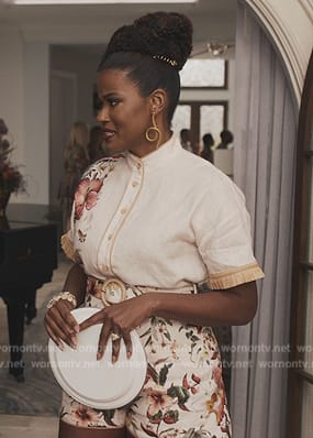 Viv's floral print top and shorts on Bel-Air