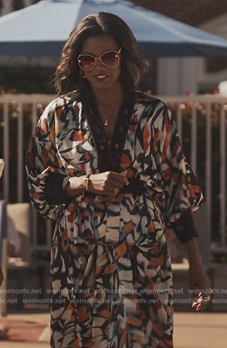 Vivian's printed maxi dress on Bel-Air