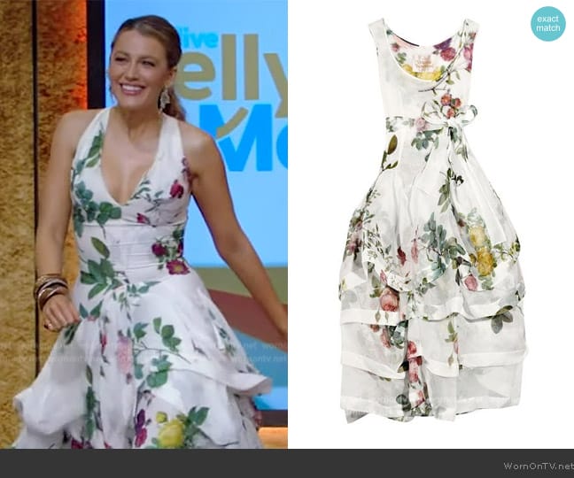 Viviene Westwood Vintage Absence of Rose Dress worn by Blake Lively on Live with Kelly and Mark