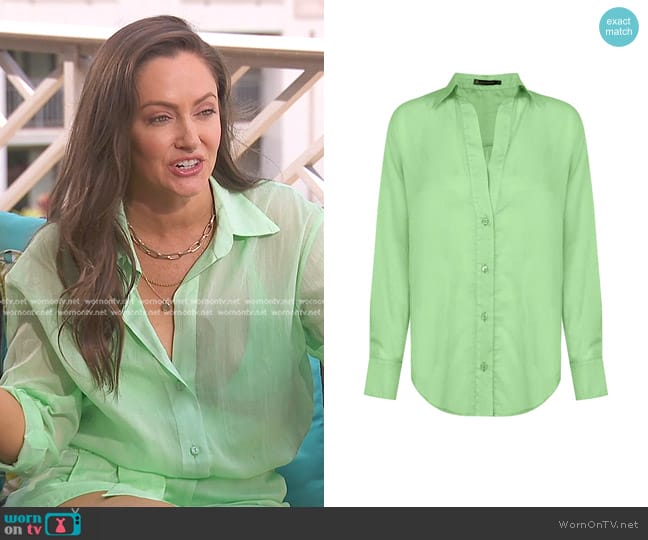 Vix Lyra Long Sleeve Blouse in Seaside worn by Molly Mesnick on The Bachelorette