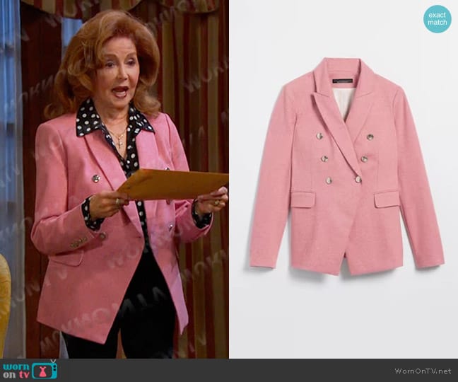 White House Black Market Knit Studio Blazer worn by Maggie Horton (Suzanne Rogers) on Days of our Lives