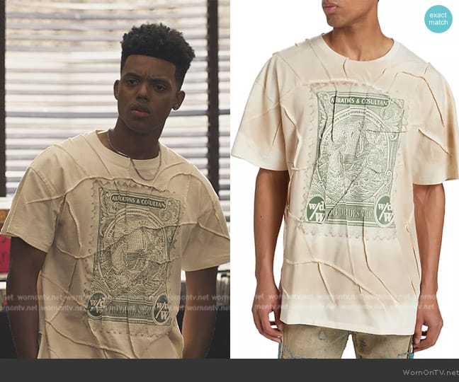 Who Decides War Currency Graphic Cotton T-Shirt worn by Will Smith (Jabari Banks) on Bel-Air