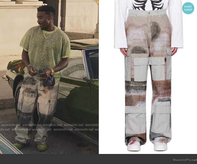 Who Decides War Gray Darning Cargo Pants worn by Jazz (Jordan L. Jones) on Bel-Air