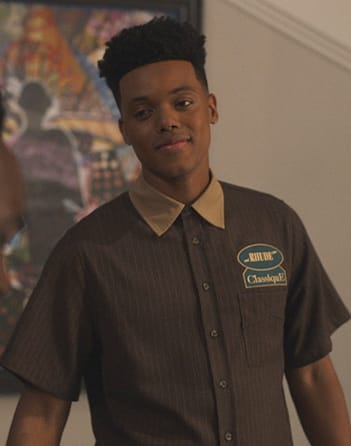 Will's brown contrast stripe shirt on Bel-Air