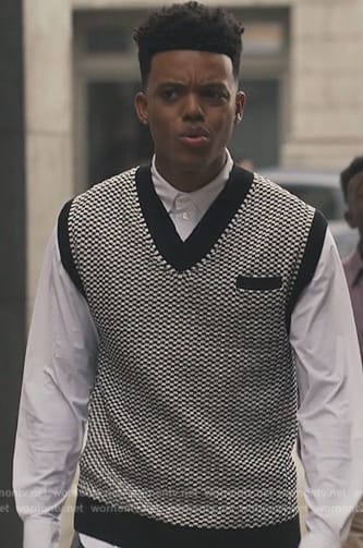 Will's black knit vest on Bel-Air