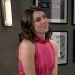 Willow’s pink satin midi dress on General Hospital