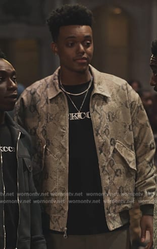 Will's green snake skin print jacket on Bel-Air