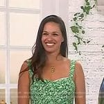 Yasmin Fahr’s green printed mini dress on Today