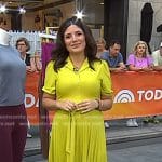 Adrianna’s yellow plated midi dress on Today