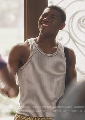 Zaire's gray ribbed tank on Bel-Air