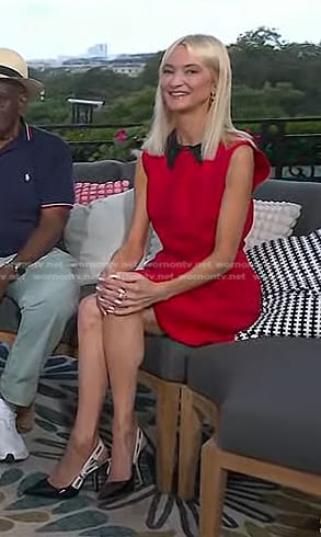 Zanna Roberts Rassi's red lace collar dress on Today