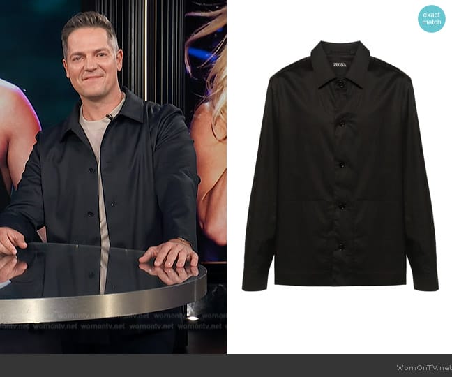 Zegna Poplin Cotton Shirt worn by Jason Kennedy on E! News