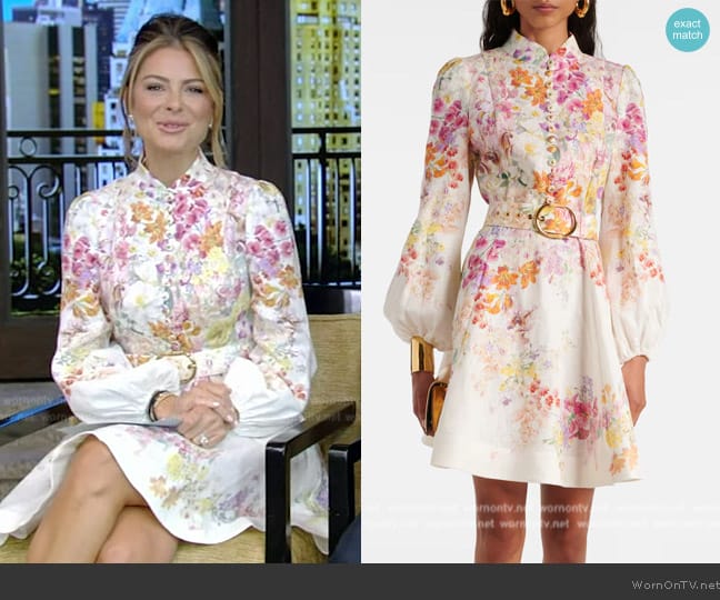 Zimmermann Natura floral-print minidress worn by Maria Menounos on Live with Kelly and Mark