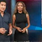 Zuri’s black sleeveless fringe dress on Access Hollywood