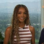 Zuri’s striped tank on Access Hollywood