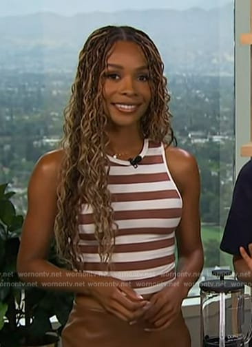 Zuri’s striped tank on Access Hollywood