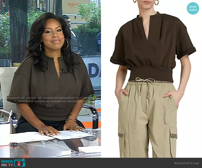 3.1 Phillip Lim Split-Neck Cropped Sweatshirt worn by Sheinelle Jones on Today