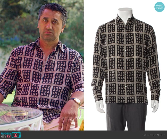 73 London Paisley Silk Shirt worn by Poseidon (Cliff Curtis) on Kaos