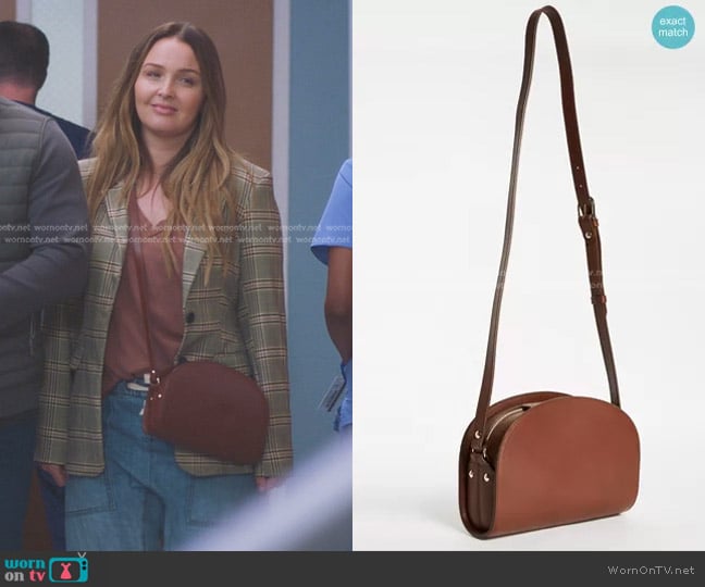 A.P.C. Half Moon Bag in Noisette worn by Jo Wilson (Camilla Luddington) on Greys Anatomy