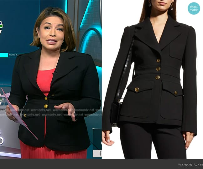 A.L.C. Amelia Tailored Military Blazer Jacket worn by Gilma Avalos on NBC News Daily