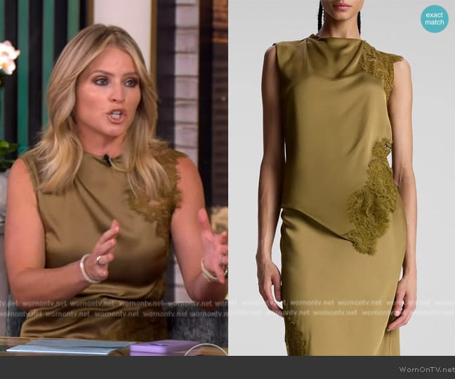 A.L.C. Gracie Satin and Lace Sleeveless Top worn by Sara Haines on The View