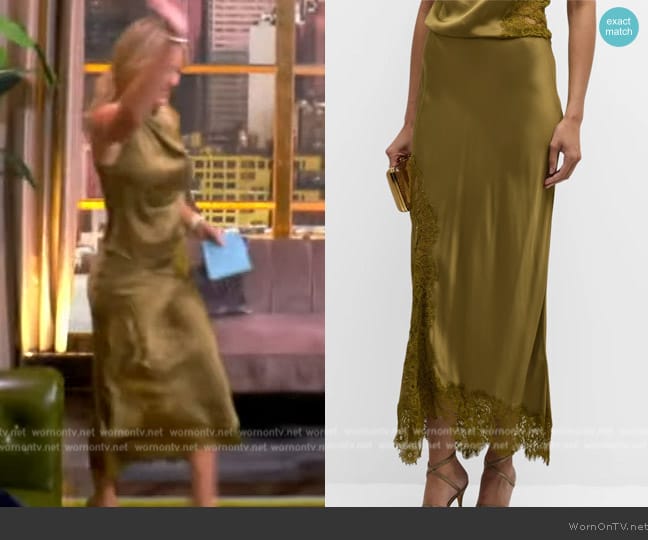 A.L.C. Olivia Satin Skirt worn by Sara Haines on The View