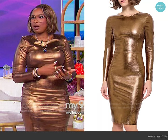 AS by DF Mrs. Smith Stretch Leather Dress worn by Jennifer Hudson on The Jennifer Hudson Show