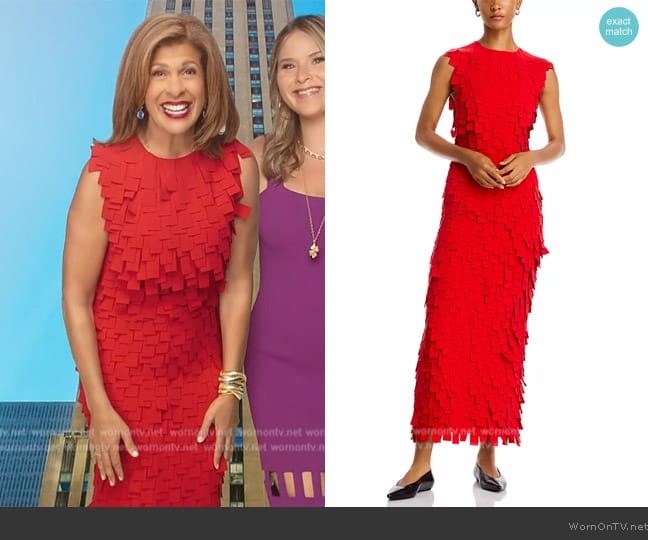 A.W.A.K.E. Mode Rectangle Appliqué Midi-Dress worn by Hoda Kotb on Today