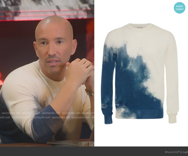 Alexander McQueen Dip Dye Sweater worn by Jason Oppenheim on Selling Sunset