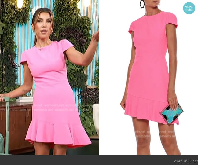 Alice + Olivia Asymmetric Short Dress worn by Adrianna Costa on Access Hollywood