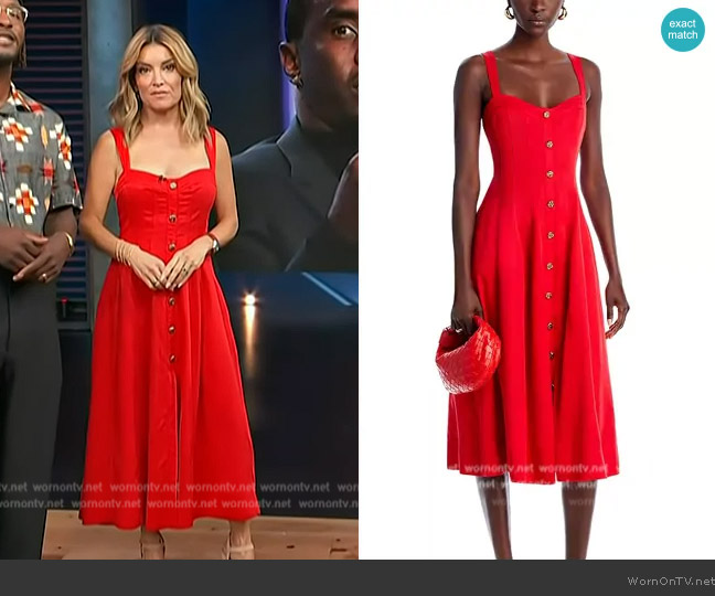 Aqua x Liat Baruch Button Front Midi Dress worn by Kit Hoover on Access Hollywood