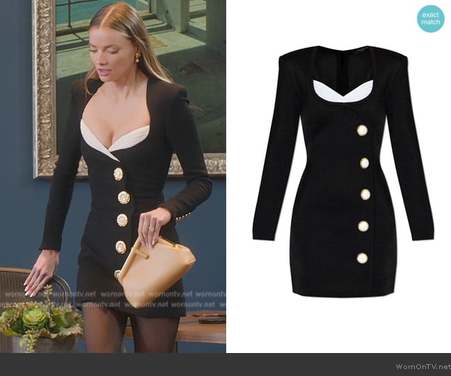 Balmain Button-Detailed Mini Dress worn by Alanna Gold on Selling Sunset