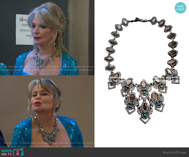 Baublebar Chunky Art Deco Bib Necklace worn by Bonnie Lockhart (Judi Evans) on Days of our Lives