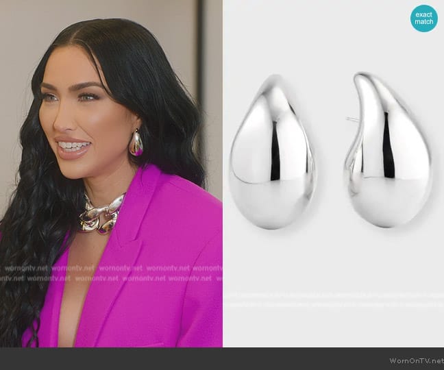 Bottega Veneta Large Drop Earrings worn by Bre Tiesi on Selling Sunset