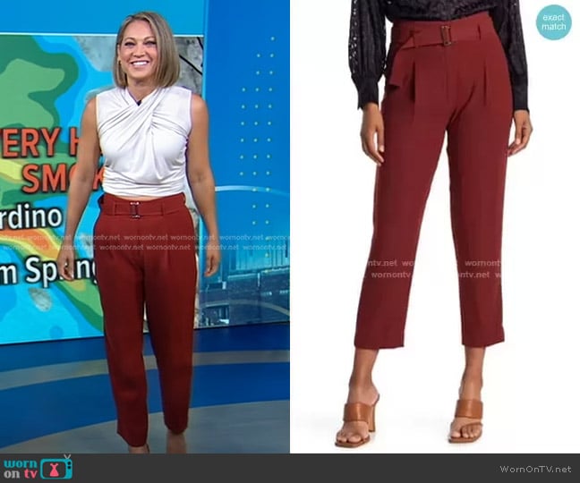 Reiss Cacey Pleated Front Trousers worn by Ginger Zee on Good Morning America