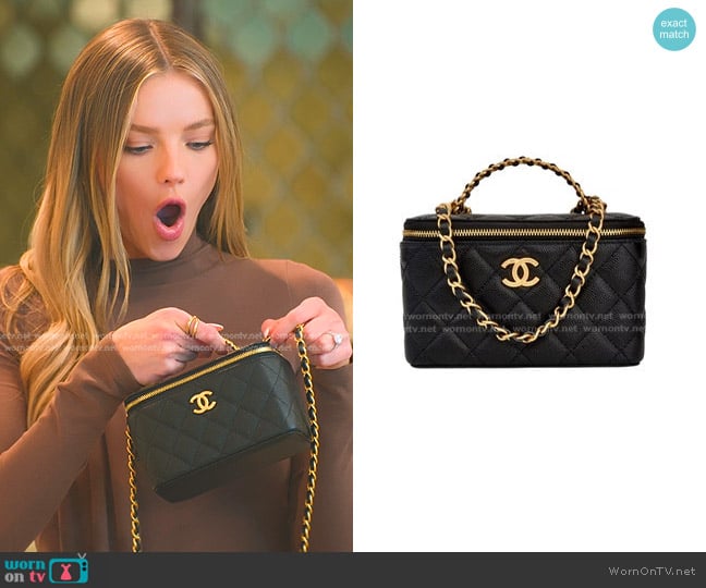 Chanel Mini Vanity Top Handle Case worn by Alanna Gold on Selling Sunset