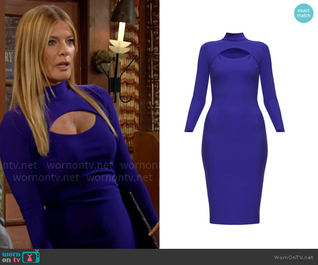 Chiara Boni La Petite Robe Ayamish Dress in Inchiostro worn by Phyllis Summers (Michelle Stafford) on The Young and the Restless