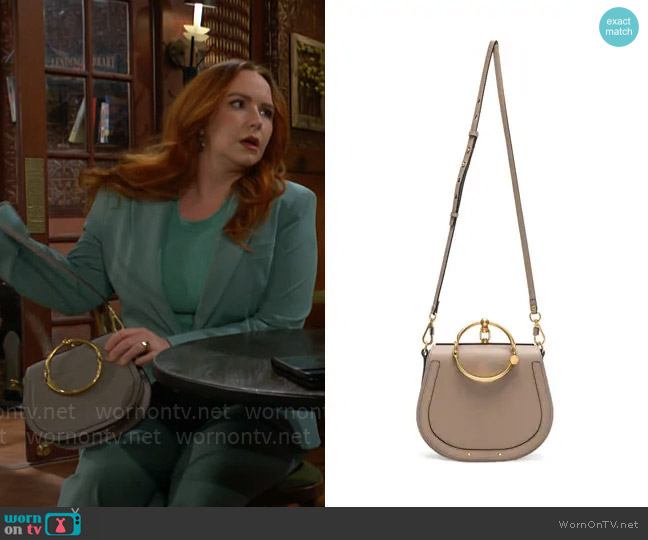 Chloe Medium Nile Suede & Calfskin Bracelet Bag worn by Mariah Copeland (Camryn Grimes) on The Young and the Restless