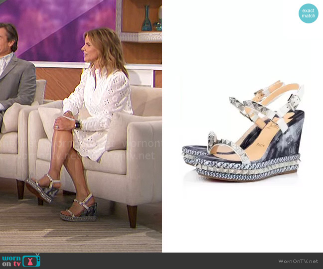 Christian Louboutin Pyraclou Sandals worn by Natalie Morales on The Talk