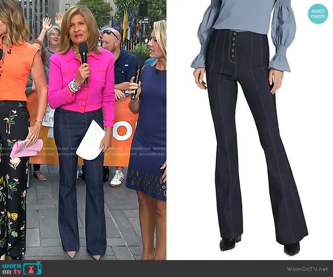 Cinq a Sept Carolina Seamed Flared Jeans worn by Hoda Kotb on Today