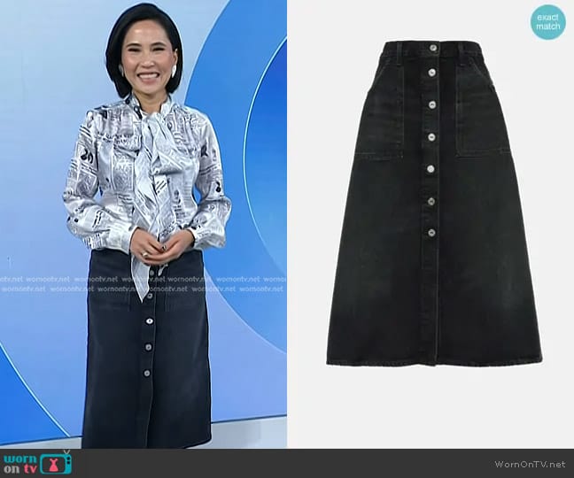 Citizens of Humanity Anouk Jean Skirt in Stormy worn by Vicky Nguyen on Today