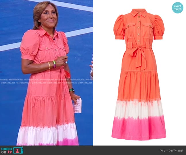 Derek Lam Collective Dip Dye Midi Dress in Pink worn by Robin Roberts on Good Morning America