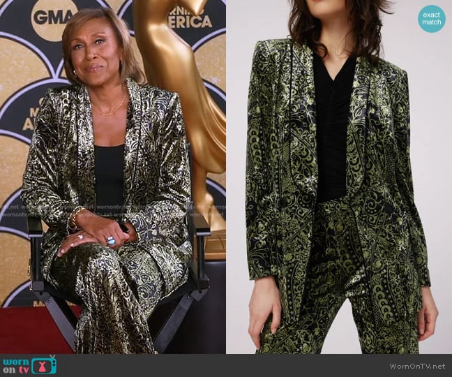 Diane von Furstenberg Chiana Paisley Velvet Jacket worn by Robin Roberts on Good Morning America